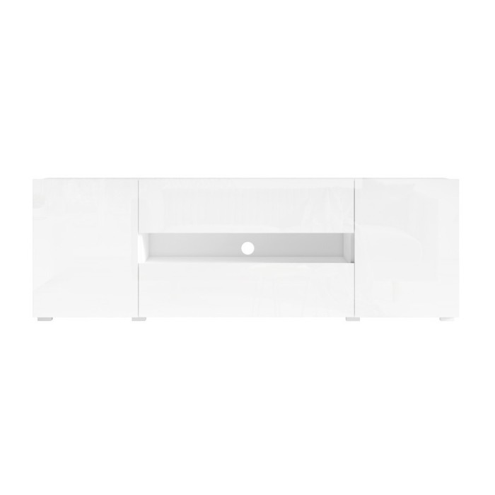 Meuble TV 180cm collection PAROS. Couleur blanc brillant.