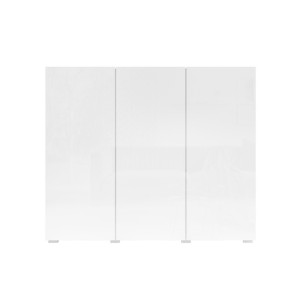 Buffet haut design 135cm avec 3 portes pour salon couleur blanc brillant collection PAROS.