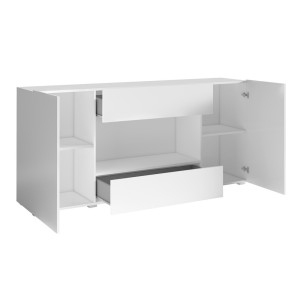 Buffet XL design 180cm pour salon couleur gris aspect béton collection PAROS.