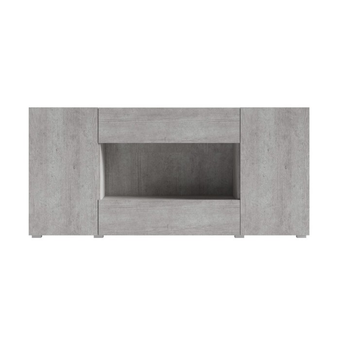Buffet XL design 180cm pour salon couleur gris aspect béton collection PAROS.