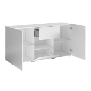 Buffet design 140cm pour salon couleur gris effet béton collection PAROS.