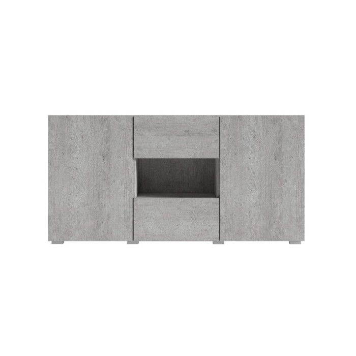 Buffet design 140cm pour salon couleur gris effet béton collection PAROS.