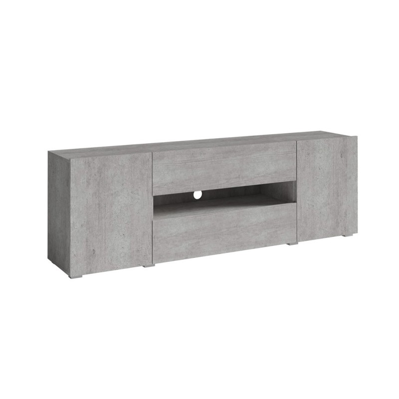 Meuble TV 180cm collection PAROS. Couleur gris aspect béton.