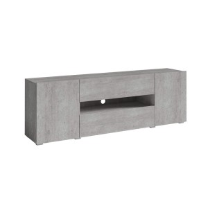 Meuble TV 180cm collection PAROS. Couleur gris aspect béton.