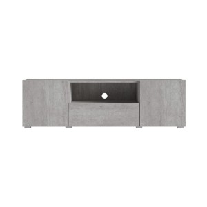 Meuble TV 160cm avec éclairage LED collection PAROS. Couleur gris aspect béton..