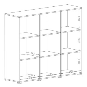 Buffet haut design 135cm avec 3 portes pour salon couleur gris aspect béton collection PAROS.