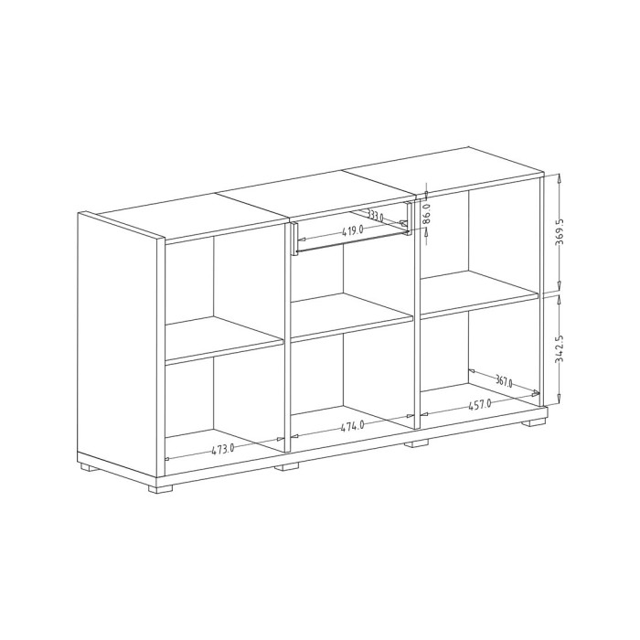 Buffet design 150cm pour salon couleur blanc et chêne collection MENDOZA.