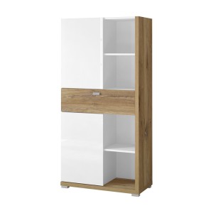 Bahut pour salon ou salle à manger couleur blanc et chêne collection MENDOZA.