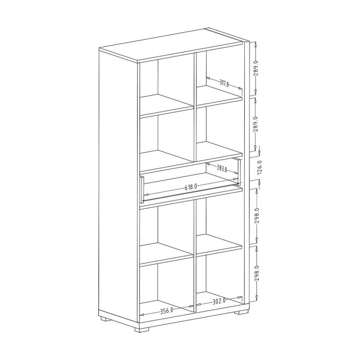 Bahut pour salon ou salle à manger couleur blanc et chêne collection MENDOZA.