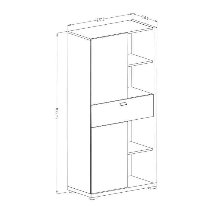 Bahut pour salon ou salle à manger couleur blanc et chêne collection MENDOZA.