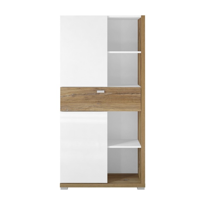 Bahut pour salon ou salle à manger couleur blanc et chêne collection MENDOZA.