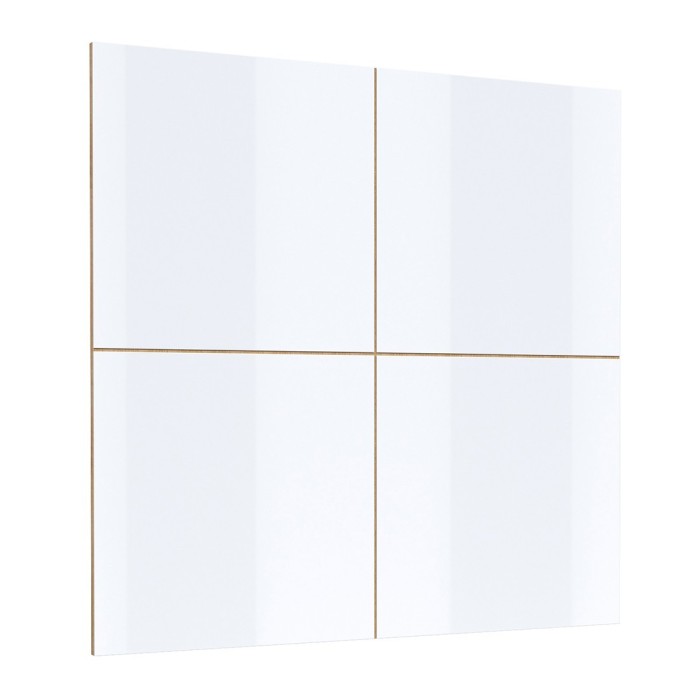 Panneaux muraux décoratifs blanc brillant sur support fond chêne. collection CLARA