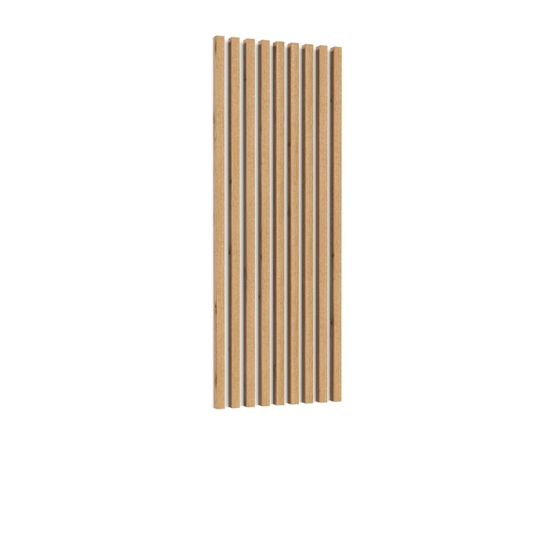 Lamelles murales verticales aspect chêne sur support fond blanc collection CLARA