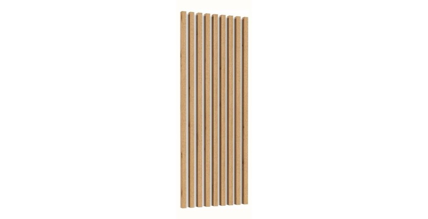 Lamelles murales verticales aspect chêne sur support fond blanc collection CLARA