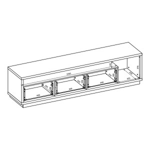 Meuble TV XL 200cm collection CLARA. Couleur chêne et blanc brillant.