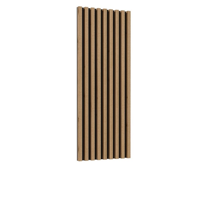 Lamelles murales verticales aspect chêne sur support fond noir mat collection CLARA