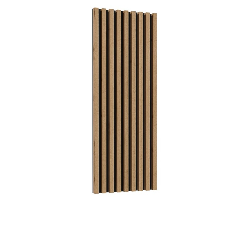 Lamelles murales verticales aspect chêne sur support fond noir mat collection CLARA