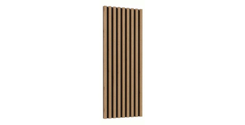 Lamelles murales verticales aspect chêne sur support fond noir mat collection CLARA