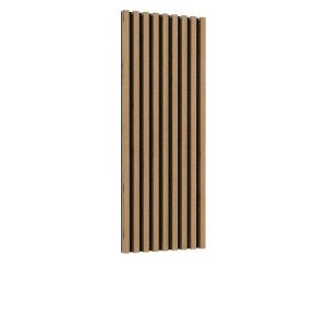 Lamelles murales verticales aspect chêne sur support fond noir mat collection CLARA
