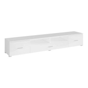 Meuble TV XL 210cm collection CONNOR. Couleur blanc brillant