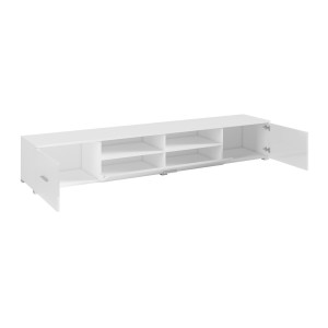 Meuble TV XL 210cm collection CONNOR. Couleur blanc brillant