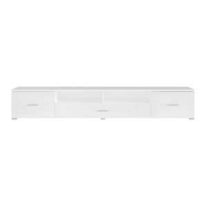 Meuble TV XL 210cm collection CONNOR. Couleur blanc brillant
