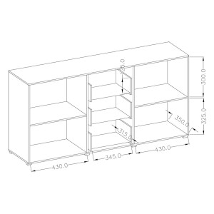 Buffet 130cm pour salon effet ardoise collection CONNOR.
