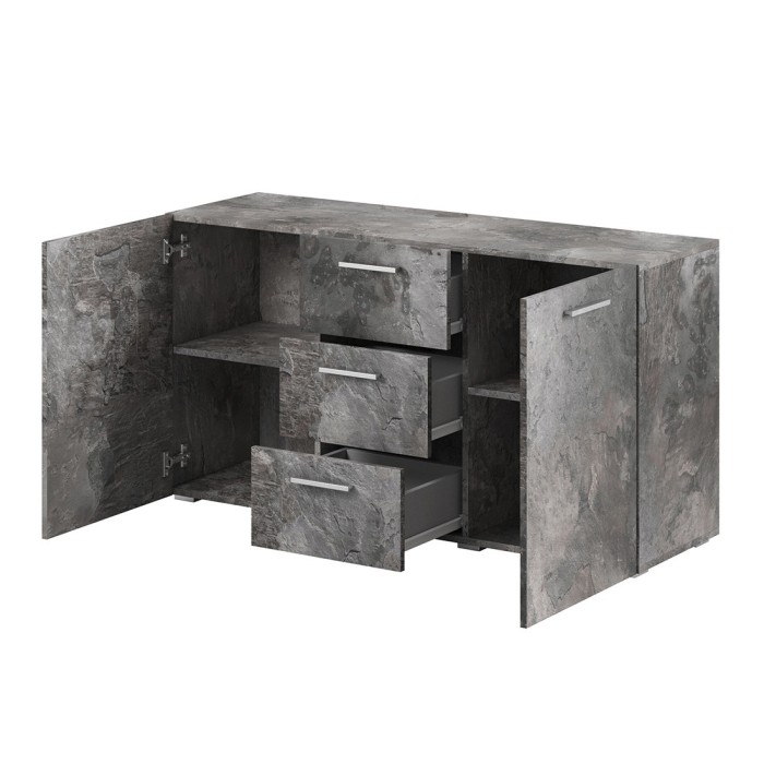 Buffet 130cm pour salon effet ardoise collection CONNOR.