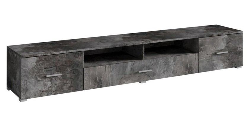 Meuble TV XL 210cm collection CONNOR. Effet ardoise