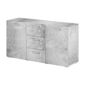 Buffet 130cm pour salon coloris gris effet béton collection CONNOR.