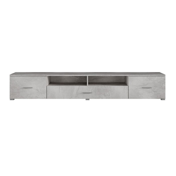 Meuble TV XL 210cm collection CONNOR. Coloris gris effet béton