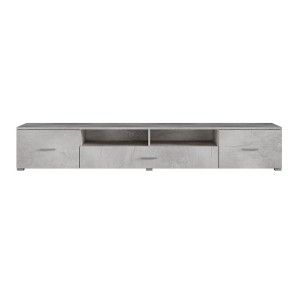 Meuble TV XL 210cm collection CONNOR. Coloris gris effet béton