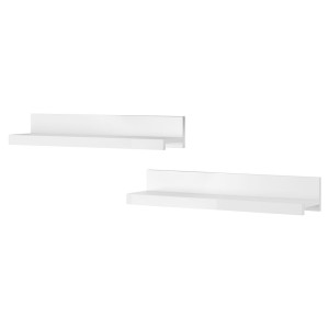 Lot de 2 étagères murales coloris blanc brillant. Collection BOMBAY.