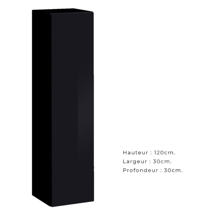 Armoire suspendue moyen modèle coloris noir pour salon collection SWITCH.