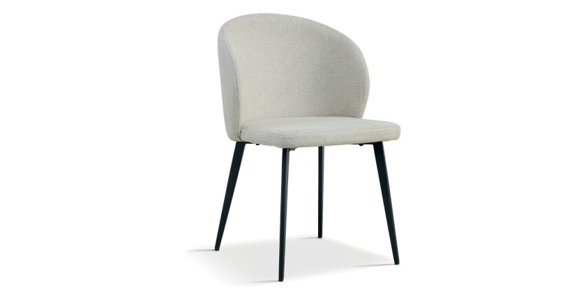 Chaise revêtement tissu pour salle à manger coloris beige. Collection HARDIN
