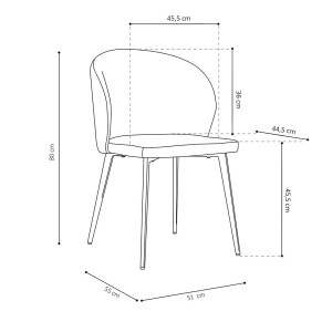 Chaise revêtement tissu pour salle à manger coloris beige. Collection HARDIN