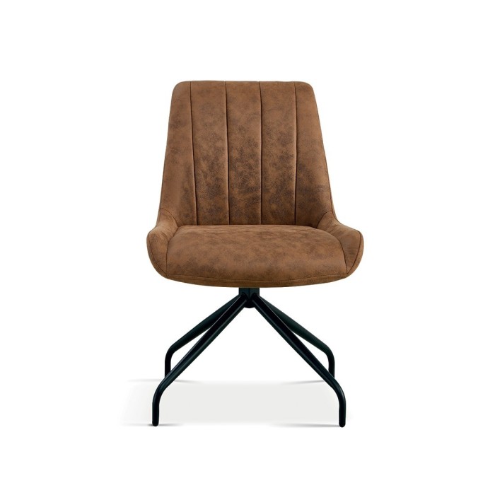 Chaise revêtement tissu pour salle à manger coloris brun clair. Collection FANNIN