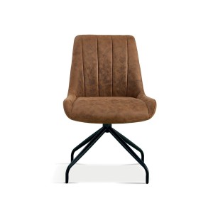 Chaise revêtement tissu pour salle à manger coloris brun clair. Collection FANNIN