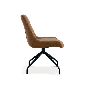 Chaise revêtement tissu pour salle à manger coloris brun clair. Collection FANNIN