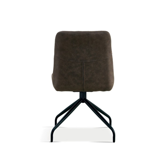 Chaise revêtement tissu pour salle à manger coloris brun gris. Collection FANNIN