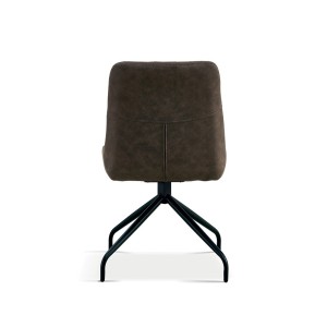 Chaise revêtement tissu pour salle à manger coloris brun gris. Collection FANNIN