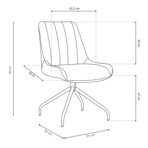 Chaise revêtement tissu pour salle à manger coloris brun gris. Collection FANNIN