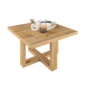 Table basse design forme carrée collection COXI coloris chêne.
