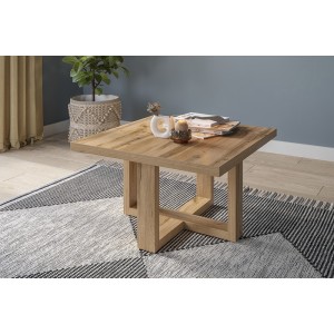 Table basse design forme carrée collection COXI coloris chêne.