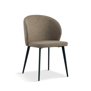 Chaise revêtement tissu pour salle à manger coloris sable. Collection HARDIN