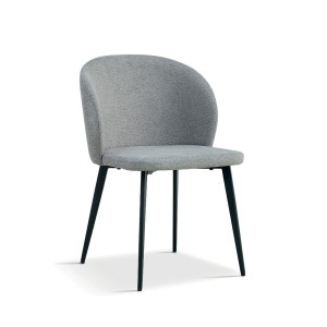 Chaise revêtement tissu pour salle à manger coloris gris clair. Collection HARDIN