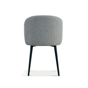 Chaise revêtement tissu pour salle à manger coloris gris clair. Collection HARDIN