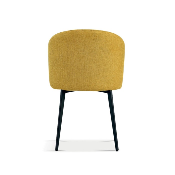 Chaise revêtement tissu pour salle à manger coloris jaune. Collection HARDIN