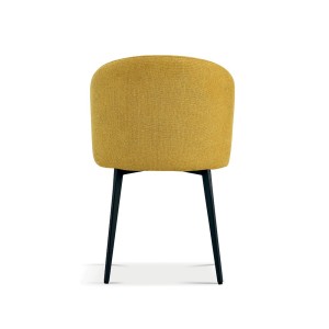 Chaise revêtement tissu pour salle à manger coloris jaune. Collection HARDIN