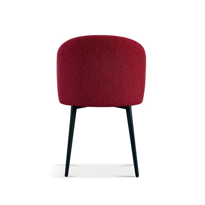 Chaise revêtement tissu pour salle à manger coloris rouge. Collection HARDIN